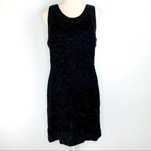 Vintage Laurence Kozar New York Black Sequins Dress Sz XLG